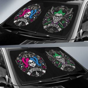 Joker And Harley Quinn Car Sun Shades Movie Fan Gift H033120 Universal Fit 225311 - CarInspirations