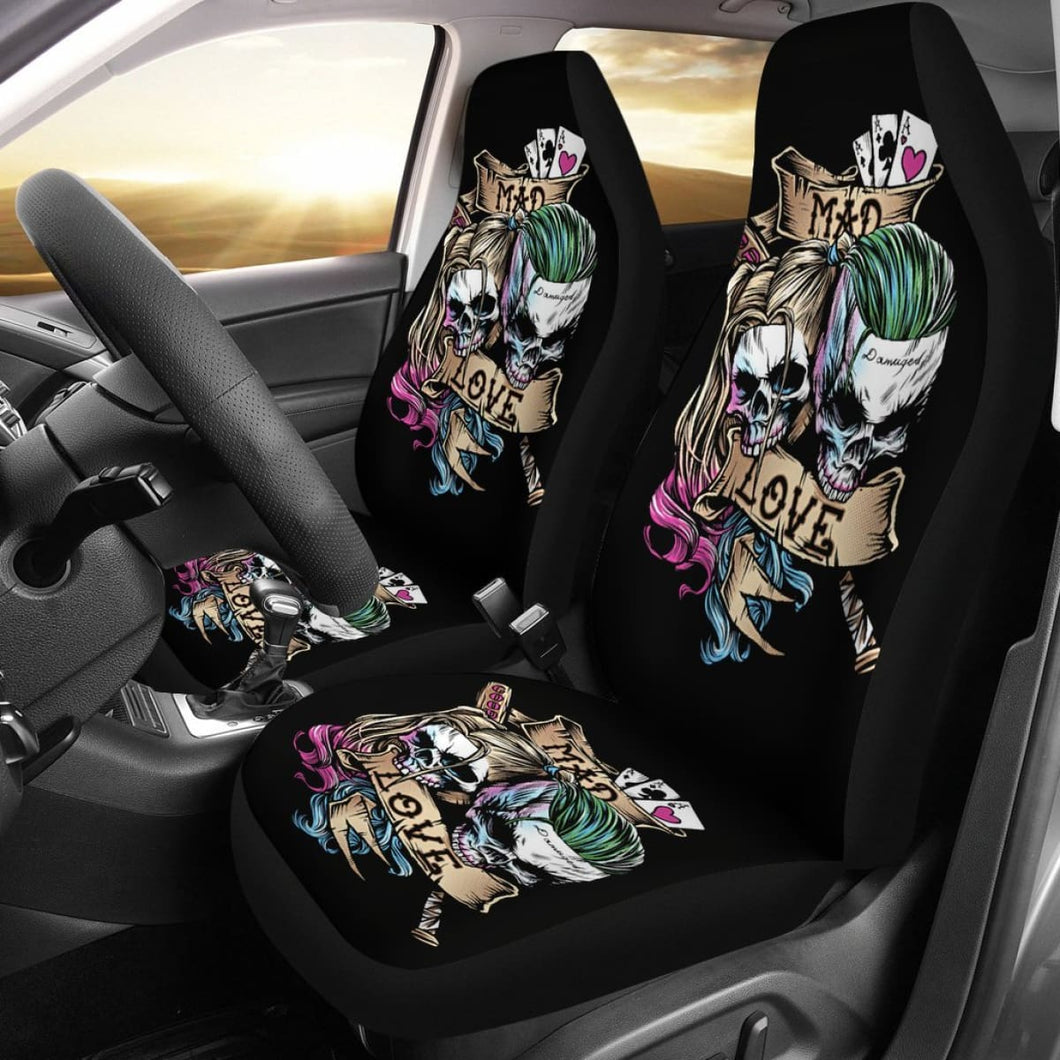 Joker And Harley Quinn Skull Car Seat Covers Movie Fan Gift H031020 Universal Fit 225311 - CarInspirations