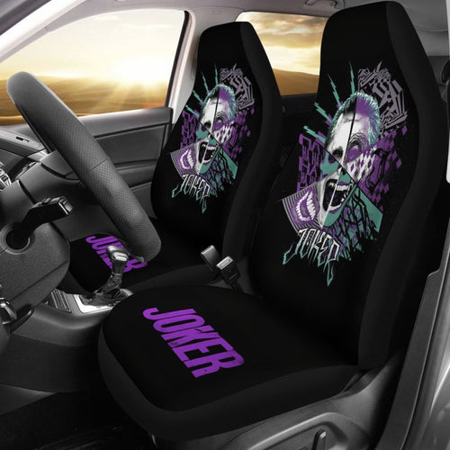 Joker Skull Car Seat Covers Suicide Squad Movie Fan Gift H031020 Universal Fit 225311 - CarInspirations