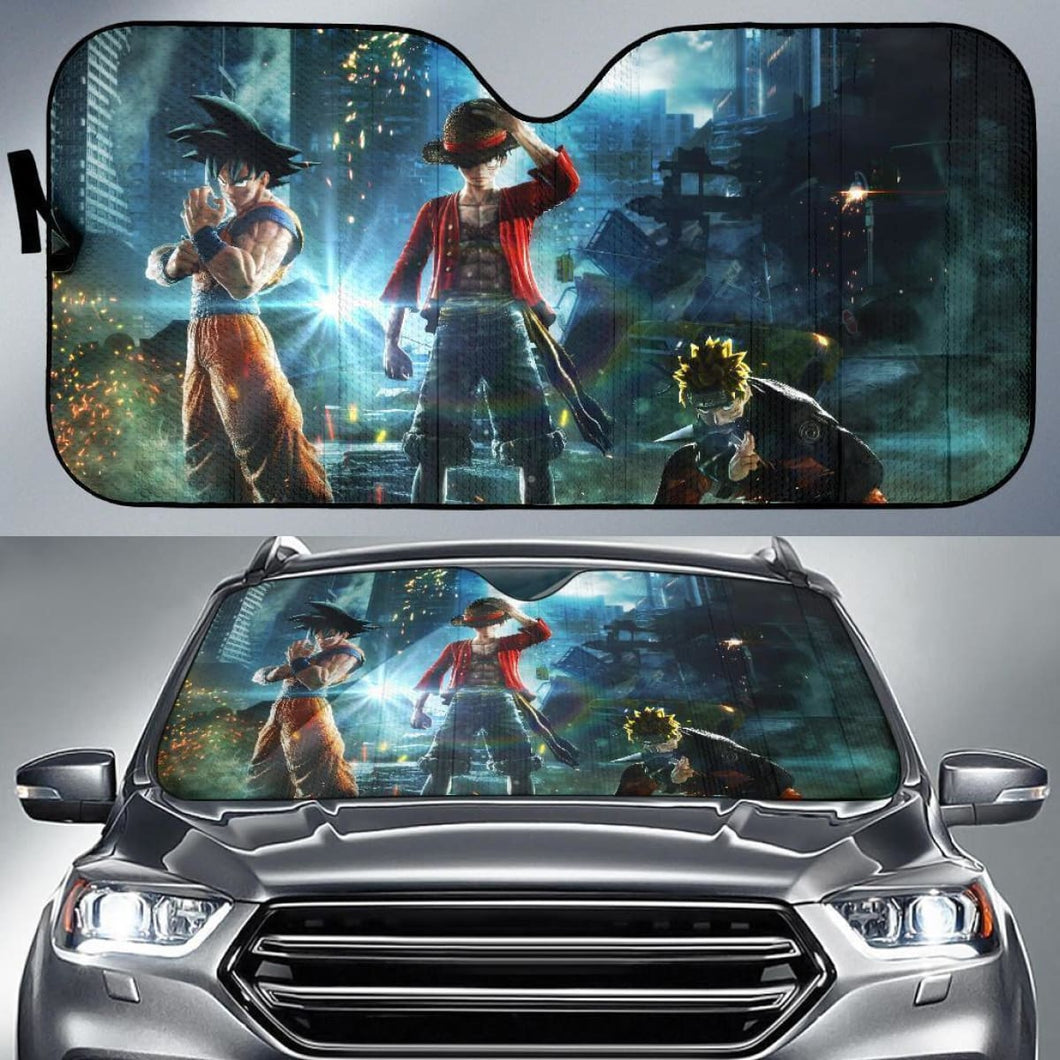 Jump Force Naruto Songoku Luffy Car Sun Shade Nh07 Universal Fit 111204 - CarInspirations