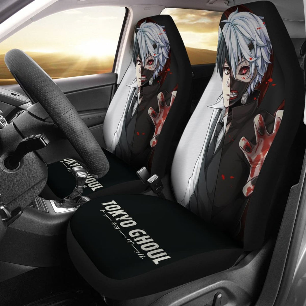 Ken Kaneki Art Car Seat Covers Tokyo Ghoul Anime Fan Gift H051820 Universal Fit 072323 - CarInspirations