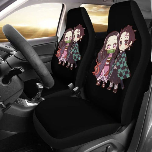 Kimetsu No Yaiba Car Seat Covers Nezuko Kamado & Tanjiro Kamado Universal Fit 051012 - CarInspirations