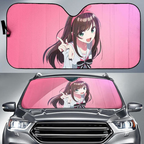 Kizuna Ai Anime Girl Pink 4K Car Sun Shade Universal Fit 225311 - CarInspirations