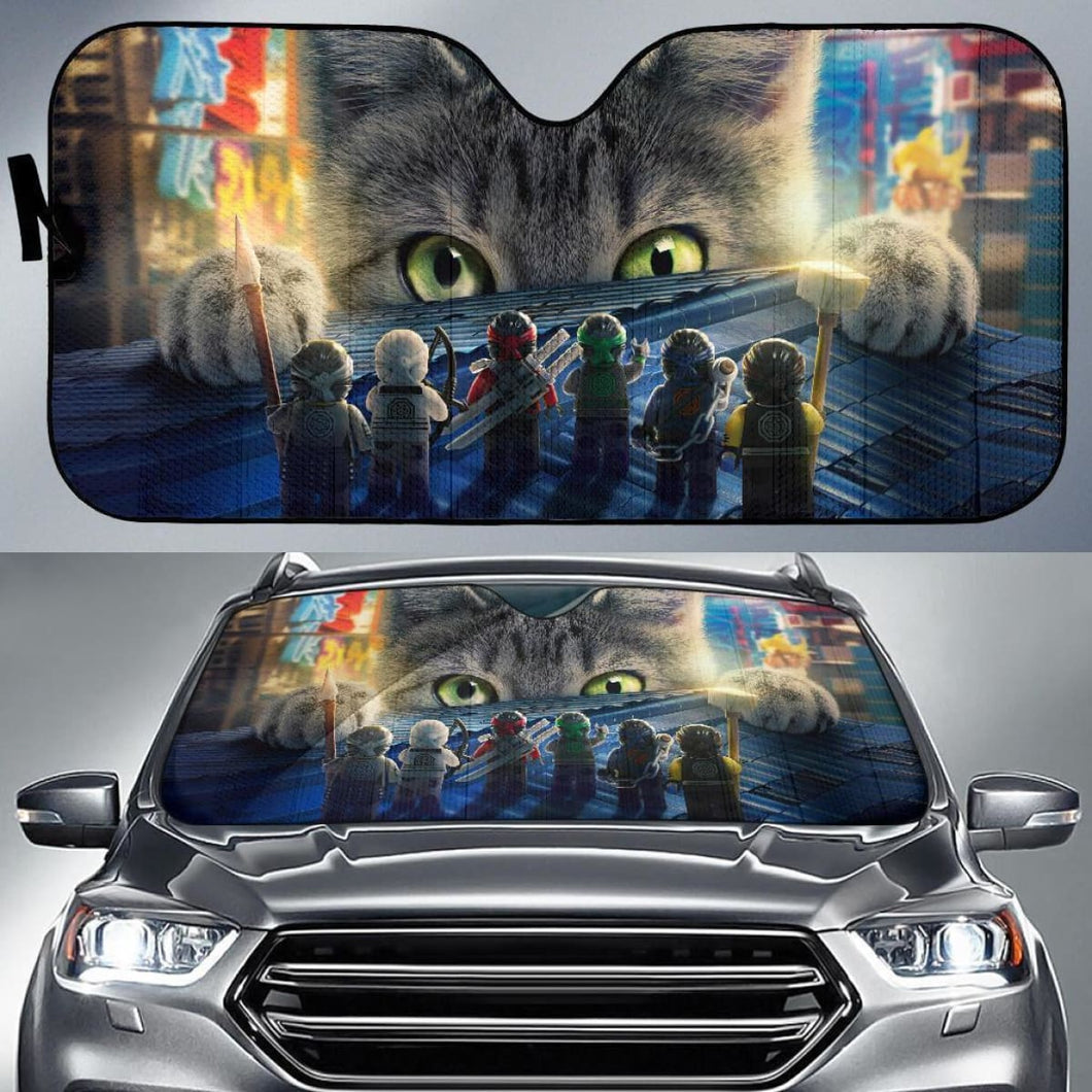 Lego & Cat Funny Auto Sun Shade Nh07 Universal Fit 111204 - CarInspirations