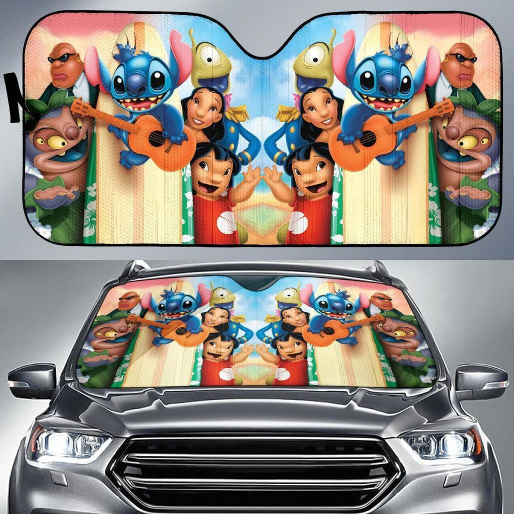 Lilo Stitch And Friends Auto Sun Shade Nh06 Universal Fit 111204 - CarInspirations