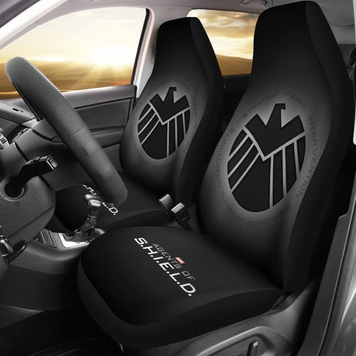 Logo Agents Of Shield Black Design Car Seat Covers Lt03 Universal Fit 225721 - CarInspirations