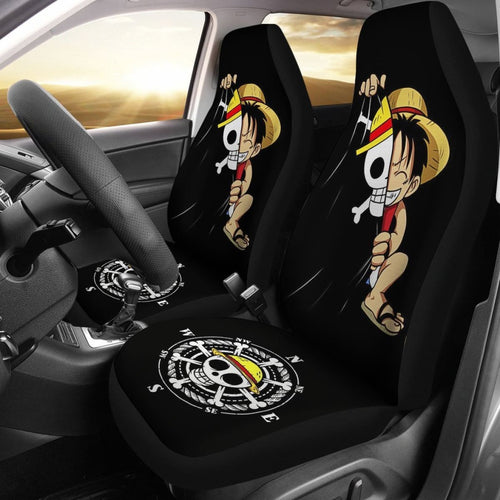 Luffy Cute One Piece Car Seat Covers Anime Fan Gift H040120 Universal Fit 225311 - CarInspirations