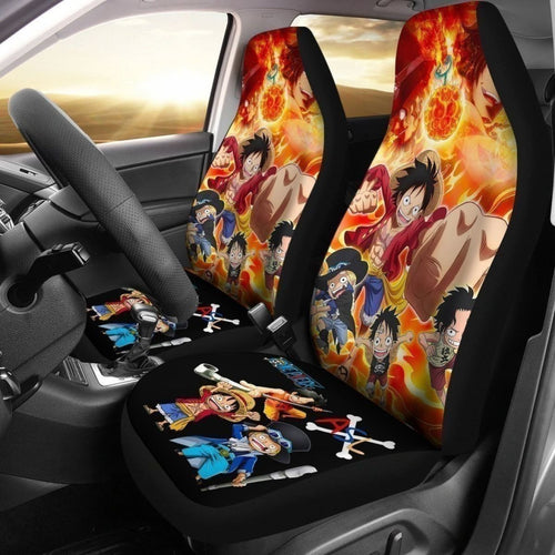 Luffy Sabo Ace Pirates One Piece Anime Car Seat Covers Universal Fit 194801 - CarInspirations