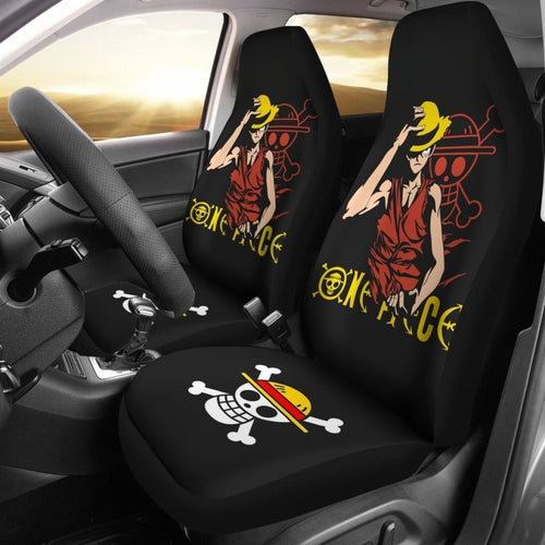 Luffy Skull One Piece Car Seat Covers Lt03 Universal Fit 225721 - CarInspirations