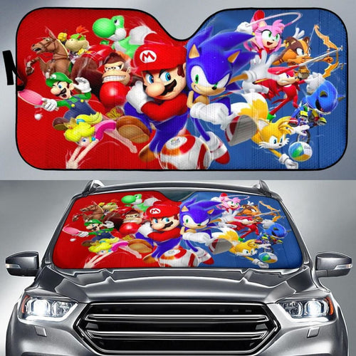 Mario And Sonic Sunshade Universal Fit 225311 - CarInspirations