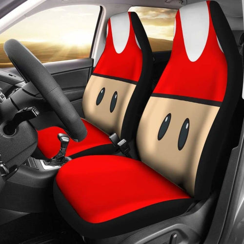 Mario Mushroom Car Seat Covers 2 Universal Fit 051012 - CarInspirations