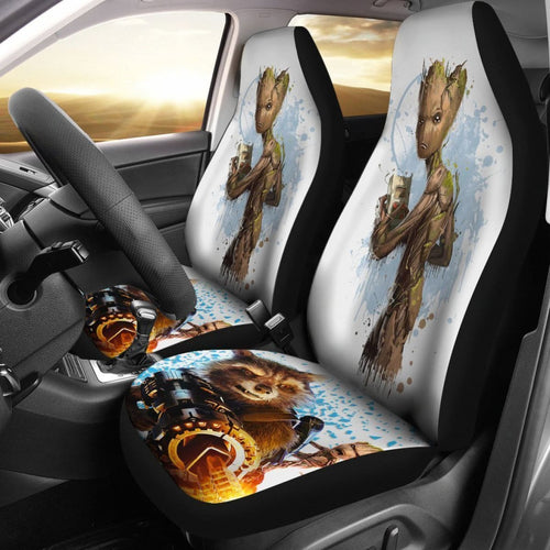 Marvel Rocket & Groot Guardians Of The Galaxy Car Seat Covers Lt03 Universal Fit 225721 - CarInspirations