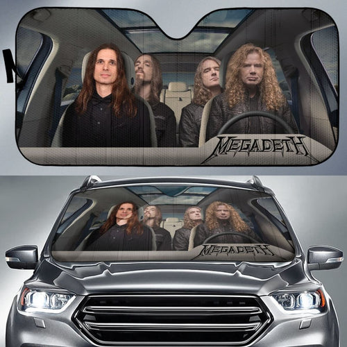 Megadeth Car Sun Shade Rock Band Sun Visor Fan Gift Universal Fit 174503 - CarInspirations