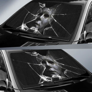 Michael Myers Car Auto Sun Shade Horror Windshield Broken Universal Fit 174503 - CarInspirations