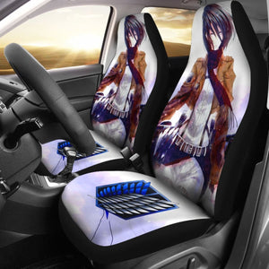 Mikasa Attack On Titan Anime Car Seat Covers Lt03 Universal Fit 225721 - CarInspirations