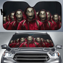 Load image into Gallery viewer, Money Heist Team Mask Art HD Sun Shade amazing best gift ideas 2020 Universal Fit 174503 - CarInspirations