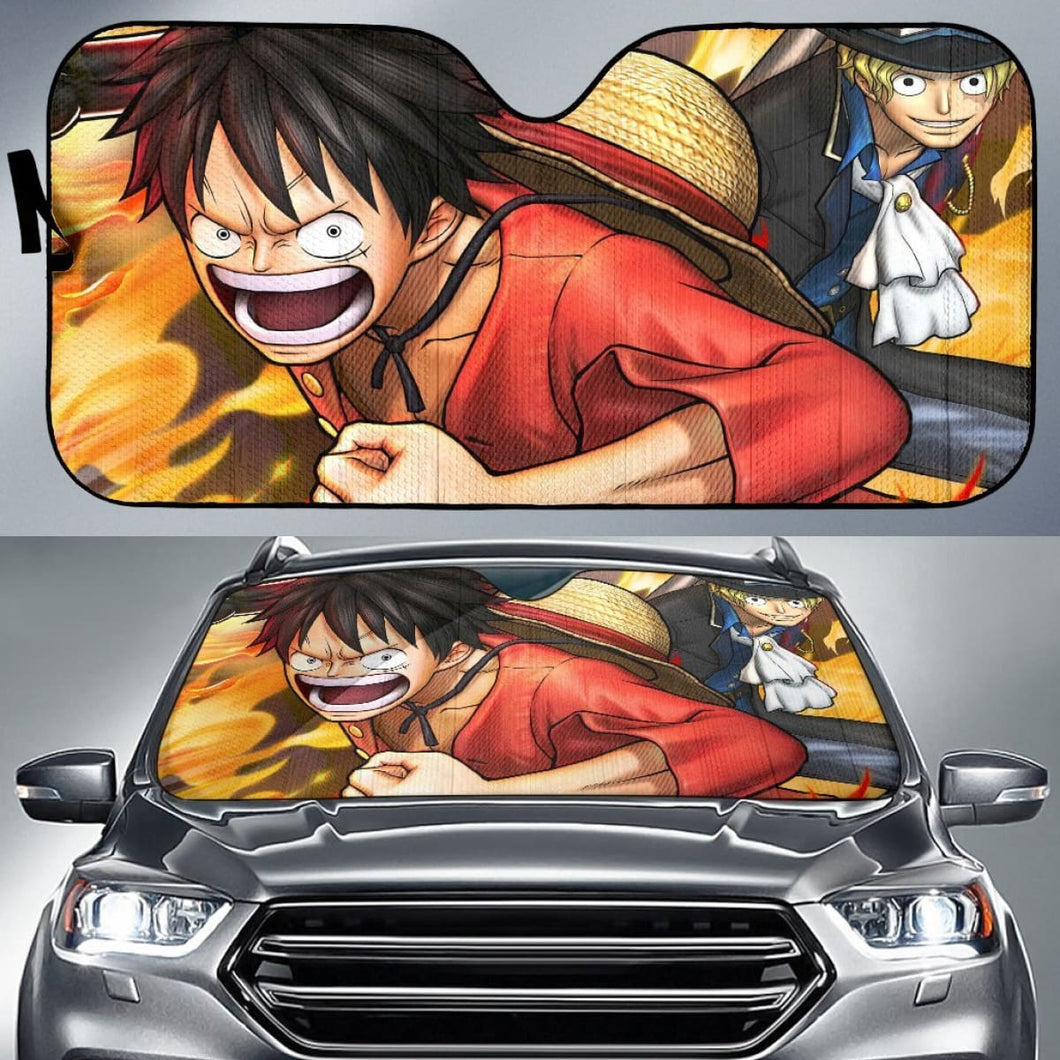 Monkey D. Luffy One Piece Anime Car Sun Shades H033120 Universal Fit 225311 - CarInspirations