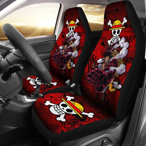 Monkey D Luffy One Piece Car Seat Covers Anime Mixed Manga Red Universal Fit 194801 - CarInspirations