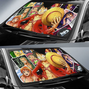 Monkey D. Luffy One Piece Car Sun Shades Anime H033120 Universal Fit 225311 - CarInspirations