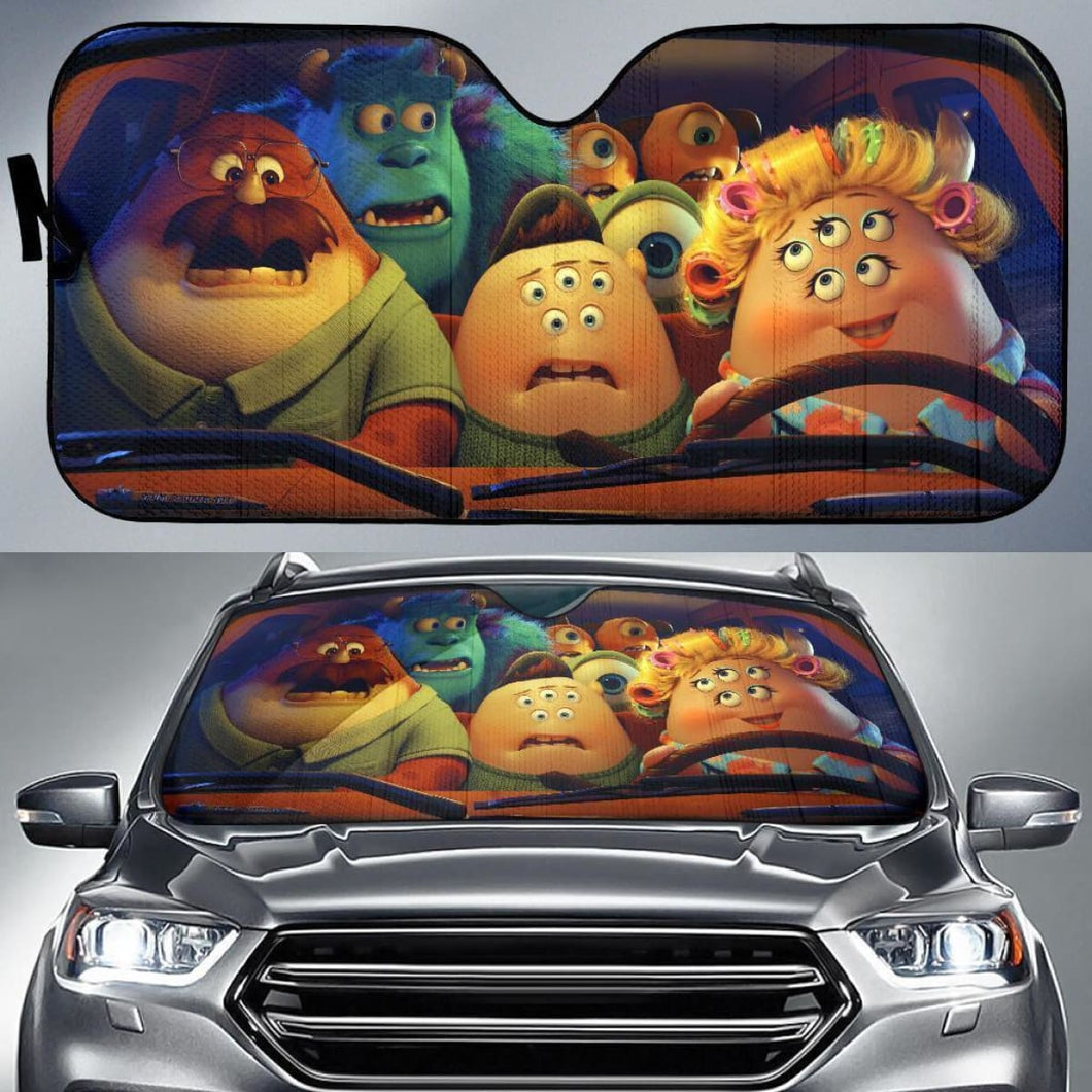 Monster Funny Cartoon Auto Sun Shade Fan Gift Universal Fit 174503 - CarInspirations