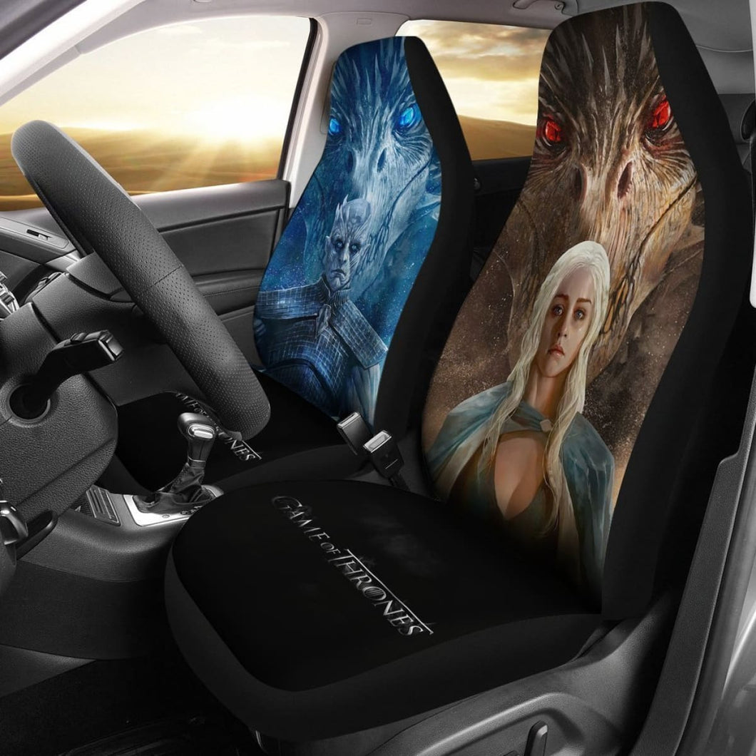 Mother Dragon Vs Night King Car Seat Covers For Fan Game Of Thrones Lt04 Universal Fit 225721 - CarInspirations