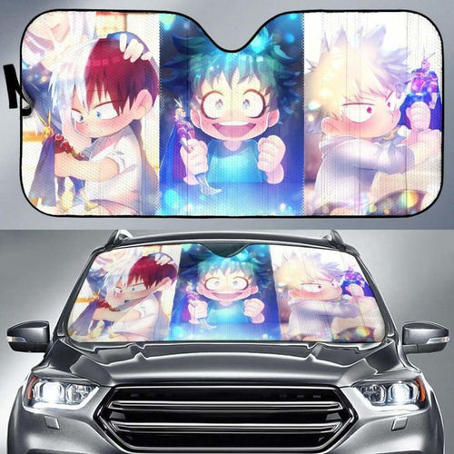 My Hero Academia Chibi Auto Sun Shades 918b Universal Fit - CarInspirations