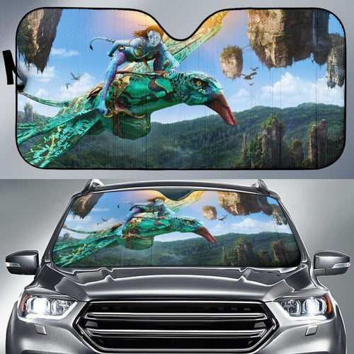 Neytiri Riding Her Ikran Avatar Auto Sun Shade Nh07 Universal Fit 111204 - CarInspirations