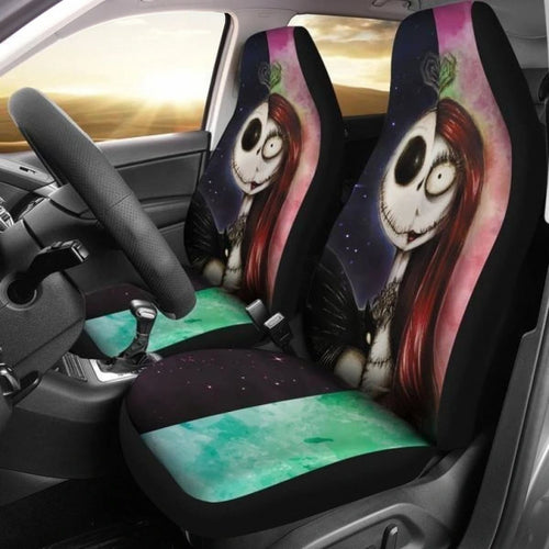Nightmare Before Christmas Car Seat Covers Face Jack & Sally Universal Fit 194801 - CarInspirations