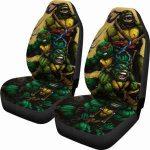 Ninja Turtles Cartoon Fighting Car Seat Covers Universal Fit 051012 - CarInspirations