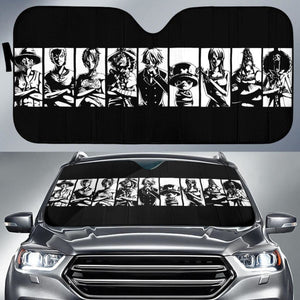 One Peace Black And White Car Sun Shade Universal Fit 225311 - CarInspirations