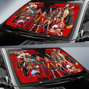 One Peace Red Team Car Sun Shade Universal Fit 225311 - CarInspirations