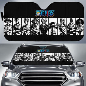 One Piece Crews Black And White Auto Sun Shade Nh06 Universal Fit 111204 - CarInspirations