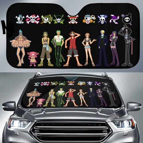 One Piece Team Car Sun Shades Anime Fan Gift H033120 Universal Fit 225311 - CarInspirations