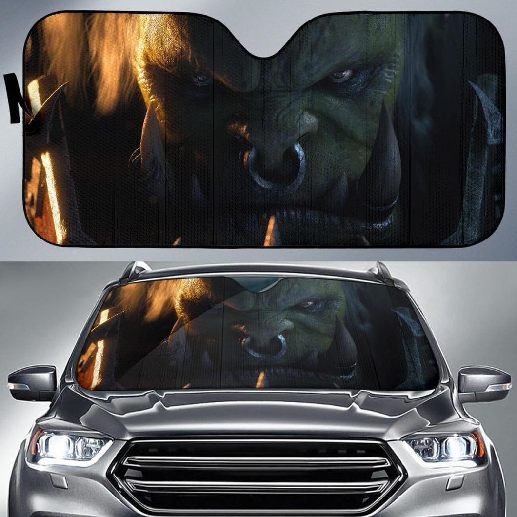 Orc Face Warcraft Auto Sun Shade Nh07 Universal Fit 111204 - CarInspirations