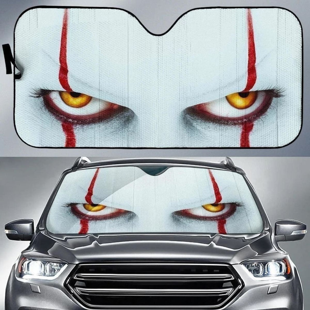 Pennywise Face Auto Sun Shade Horror Character Universal Fit 174503 - CarInspirations