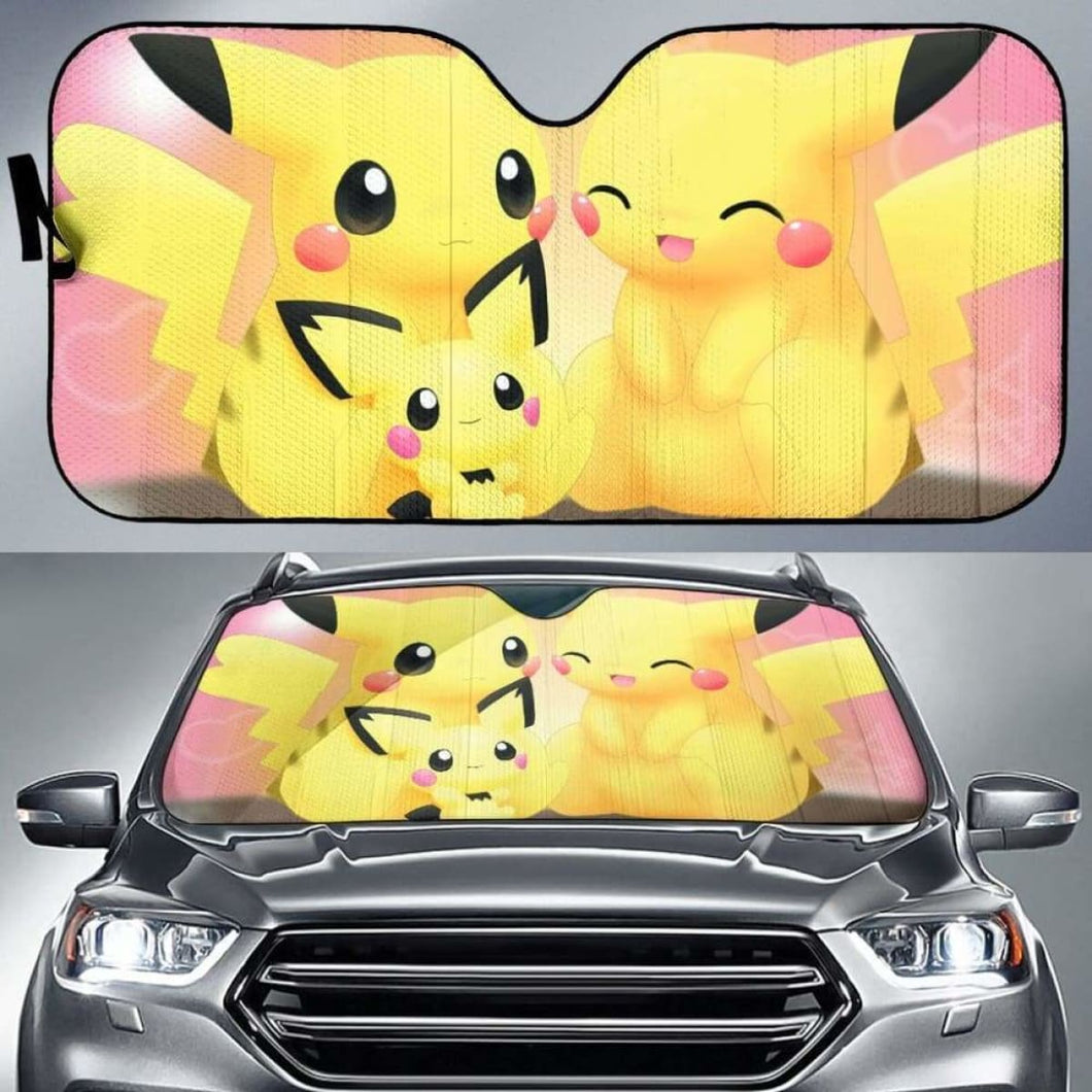 Pichu pikachu auto sun shades 918b Universal Fit - CarInspirations
