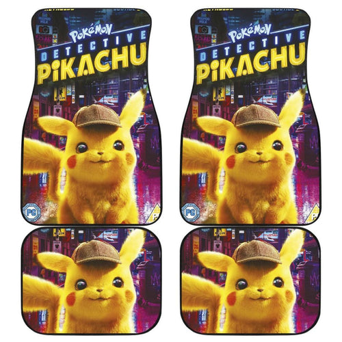 Pikachu Detective Car Floor Mats Pokemon Anime Fan Gift H200221 Universal Fit 225311 - CarInspirations