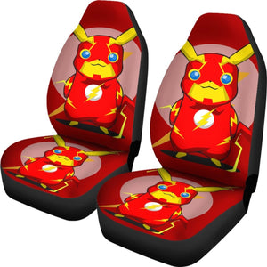 Pikachu Flash Car Seat Covers Pokemon Anime Fan Gift H200221 Universal Fit 225311 - CarInspirations