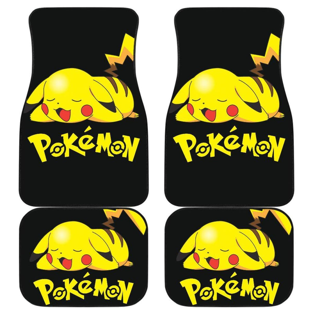 Pikachu Sleepy Car Floor Mats Pokemon Anime Fan Gift H200221 Universal Fit 225311 - CarInspirations