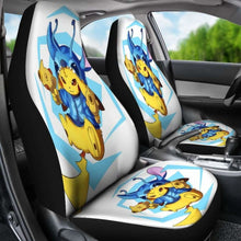 Load image into Gallery viewer, Pikachu Stitch Fight Seat Covers 101719 Universal Fit - CarInspirations