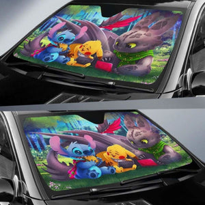 Pikachu Toothless Stitch Car Auto Sun Shades Universal Fit 051312 - CarInspirations