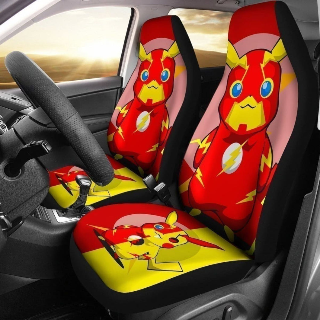 Pikaflash Car Seat Covers Funny Pika And Flash Universal Fit 194801 - CarInspirations