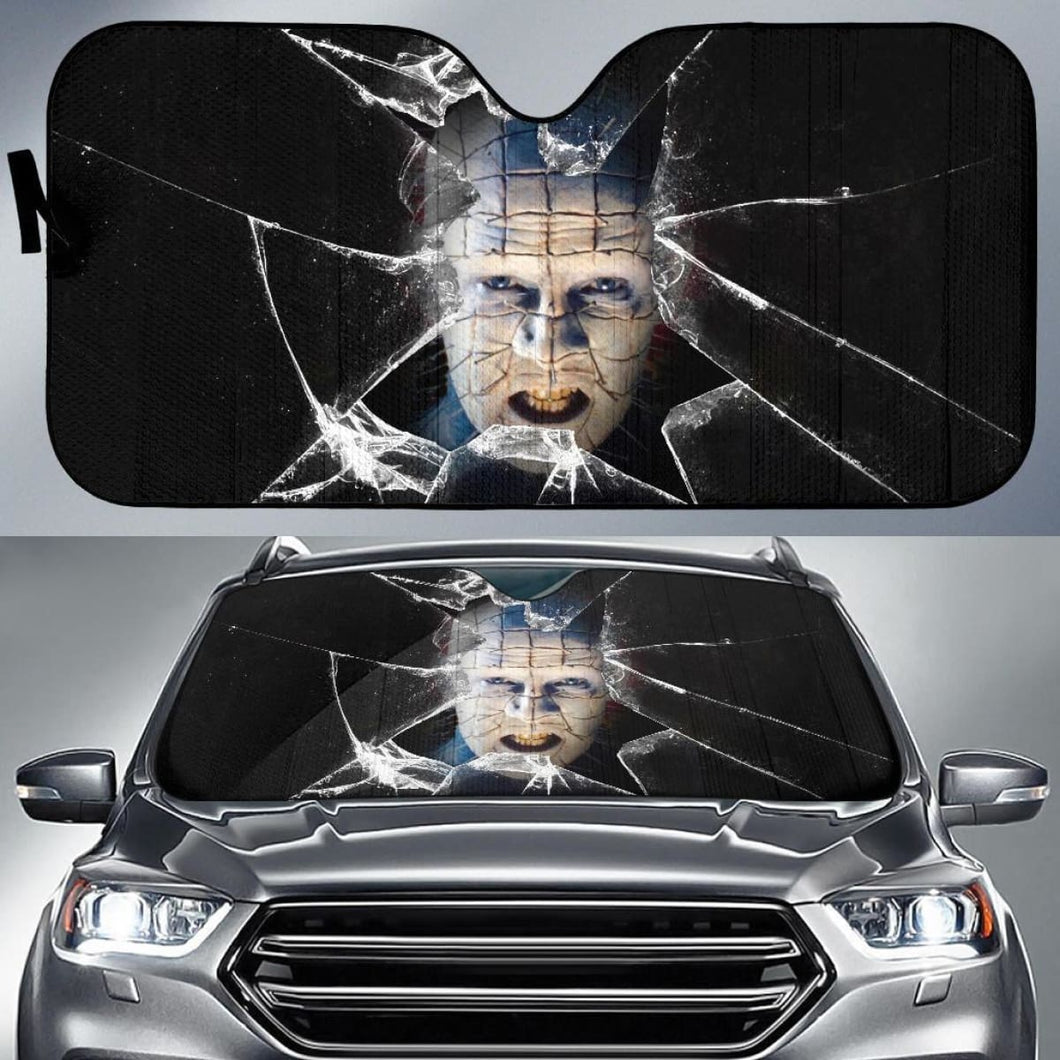 Pinhead Car Auto Sun Shade Horror Windshield Broken Glass Universal Fit 174503 - CarInspirations