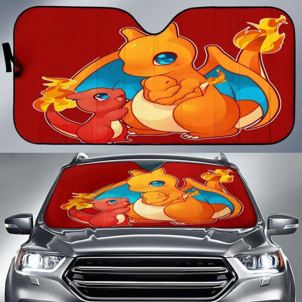 Pokemon Fire Family Car Auto Sun Shades Universal Fit 051312 - CarInspirations