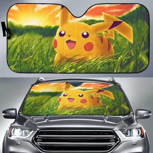 Pokemon Pikachu Grass Auto Sun Shades 918b Universal Fit - CarInspirations