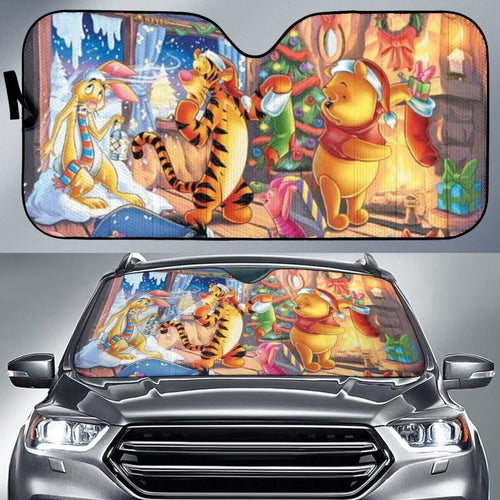 Pooh Christmas Night Sun Shade amazing best gift ideas 2020 Universal Fit 174503 - CarInspirations