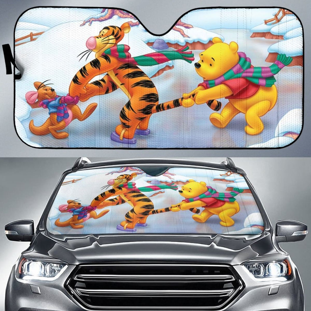 Pooh & Friends Christmas Sun Shade amazing best gift ideas 2020 Universal Fit 174503 - CarInspirations