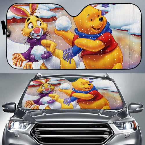 Pooh Rabbit Christmas Sun Shade amazing best gift ideas 2020 Universal Fit 174503 - CarInspirations