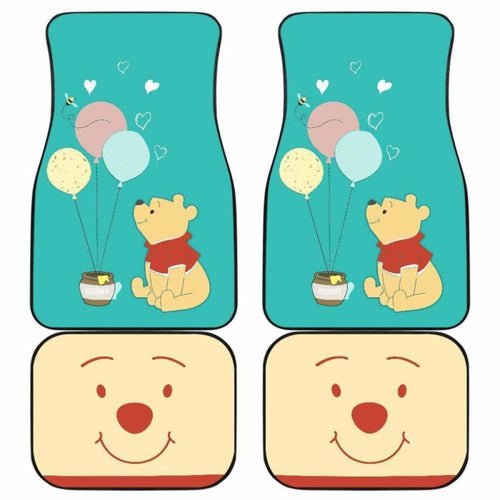 Pooh With Balloons In Blue Theme Car Floor Mats Universal Fit 051012 - CarInspirations