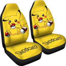 Load image into Gallery viewer, Pretty Pikachu Car Seat Covers Pokemon Anime Fan Gift H200221 Universal Fit 225311 - CarInspirations